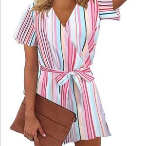 Brand new summer striped romper!!